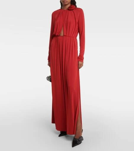 Magda Butrym Floral-appliqué embellished satin mules 2