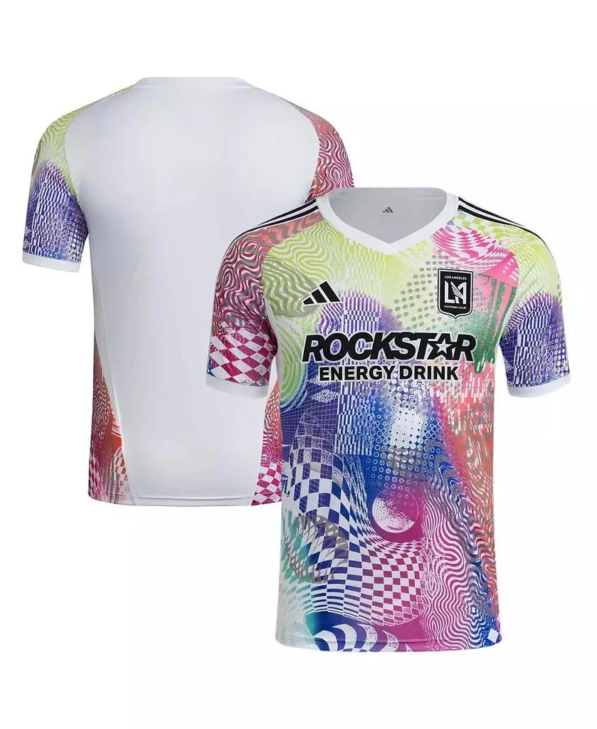 Adidas Men
s White LAFC 2025 Pride Pre-Match Jersey 1