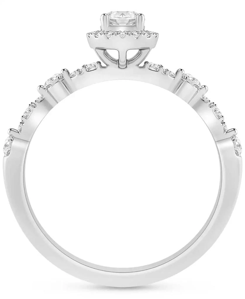 Macy's Diamond Halo Scalloped Engagement Ring (3/8 ct. t.w.) in 14k Gold 4