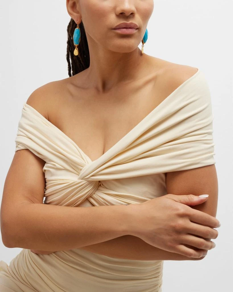Devon Leigh Turquoise in Gold Foil Drop Earrings 5