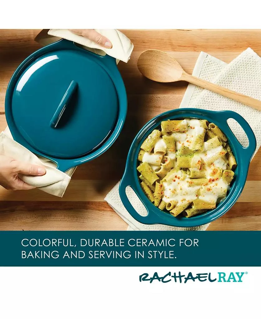 Rachael Ray Ceramic Casserole Bakers with Shared Lid Set, 3-Piece 5
