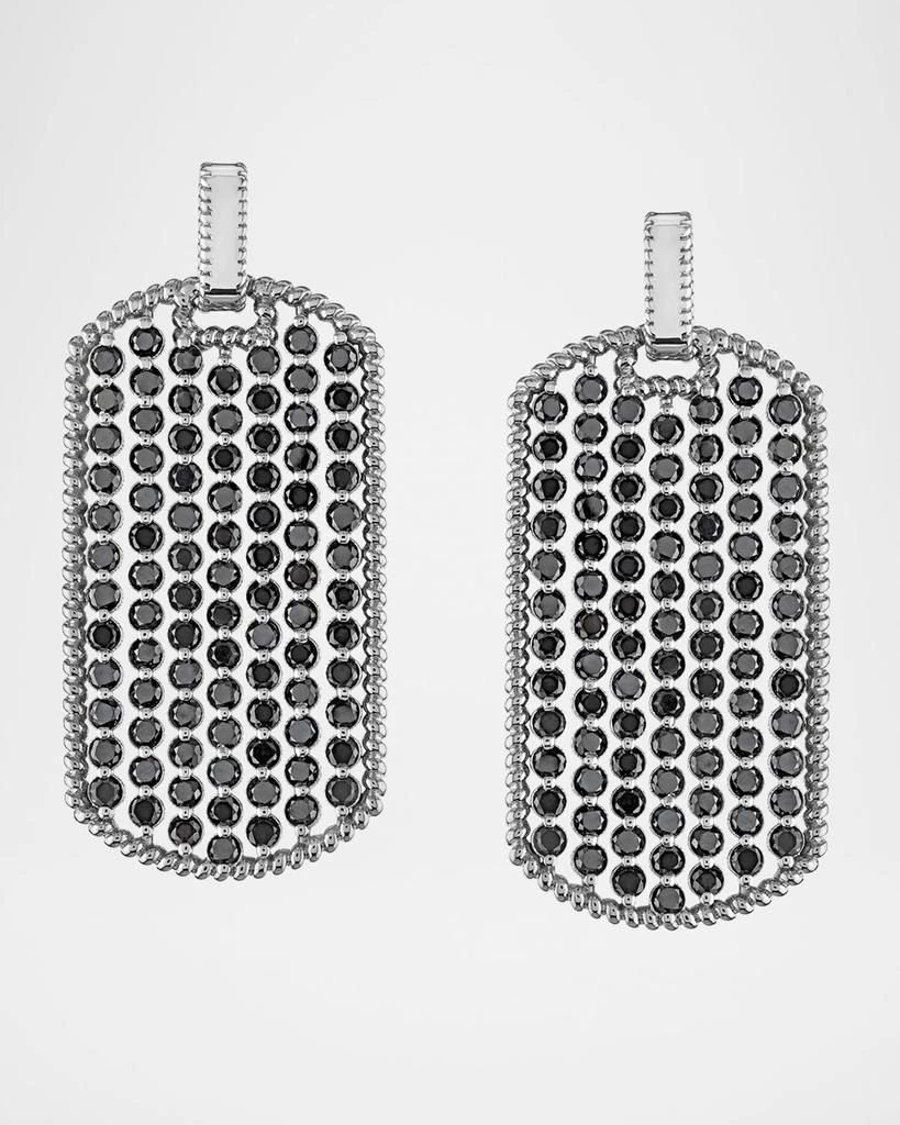 Cassidy Diamonds 18K White Gold Braided Edge Black Diamond Dog Tag Pendant, 2.50tcw 1