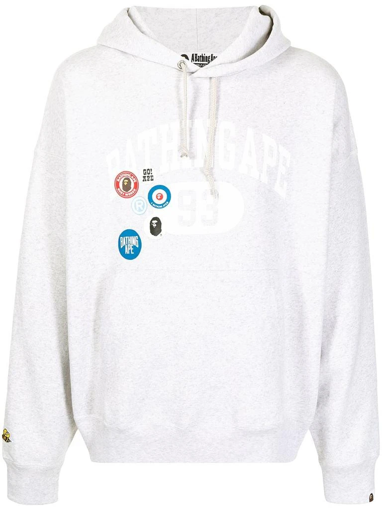 A BATHING APE® logo patch cotton hoodie - men 1