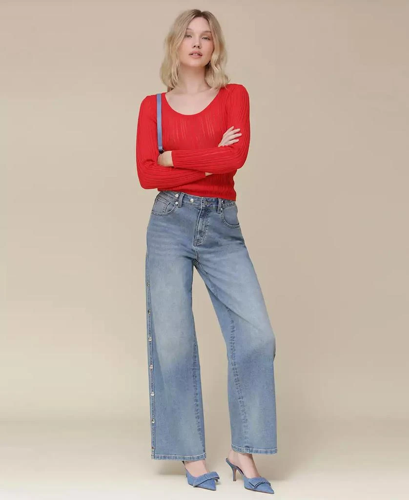 Avec Les Filles Women
s Scoop-Neck Pullover Sweater 7