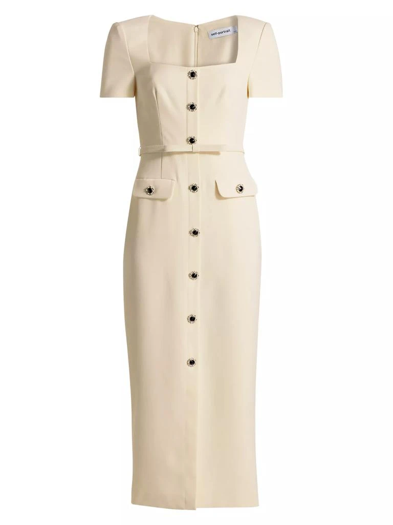 Self Portrait Crêpe Button-Front Midi-Dress 1