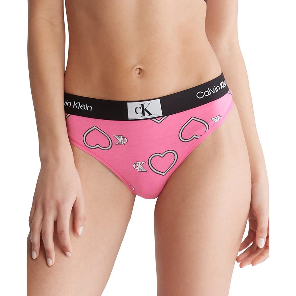 Calvin Klein Women's 1996 Cotton Valentines Modern Thong Underwear QF7479 1