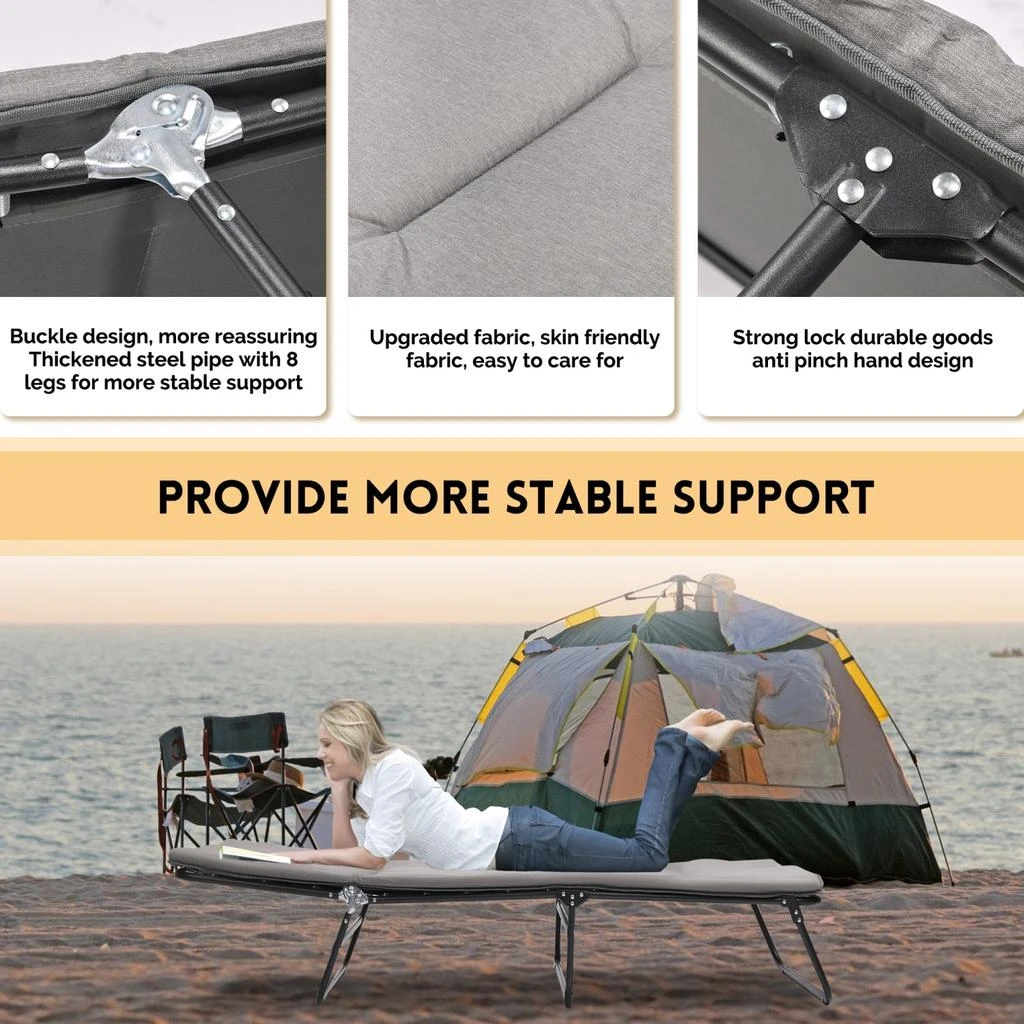 Streamdale Furniture Streamdale Folding Camping Cot - Adjustable, Heavy Duty with Carry Bag 4