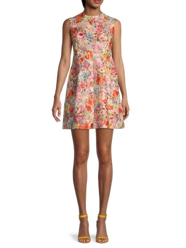 valentino fit and flare cocktail dress Valentino Garavani Rosette Short-Sleeve Fit & Flare Mini Dress