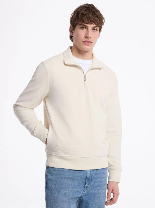 Michael Kors Cotton Blend Half-Zip Sweater 1