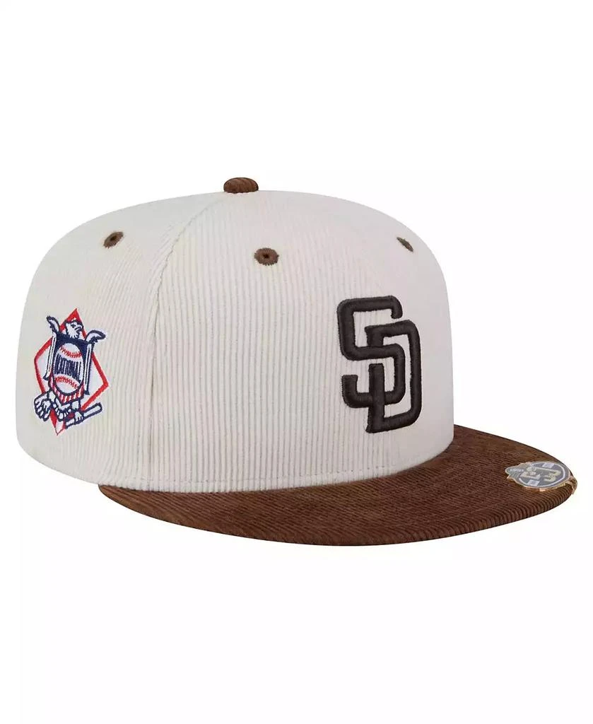 New Era Men's Cream/Brown San Diego Padres Two-Tone Corduroy 59FIFTY Fitted Hat 1