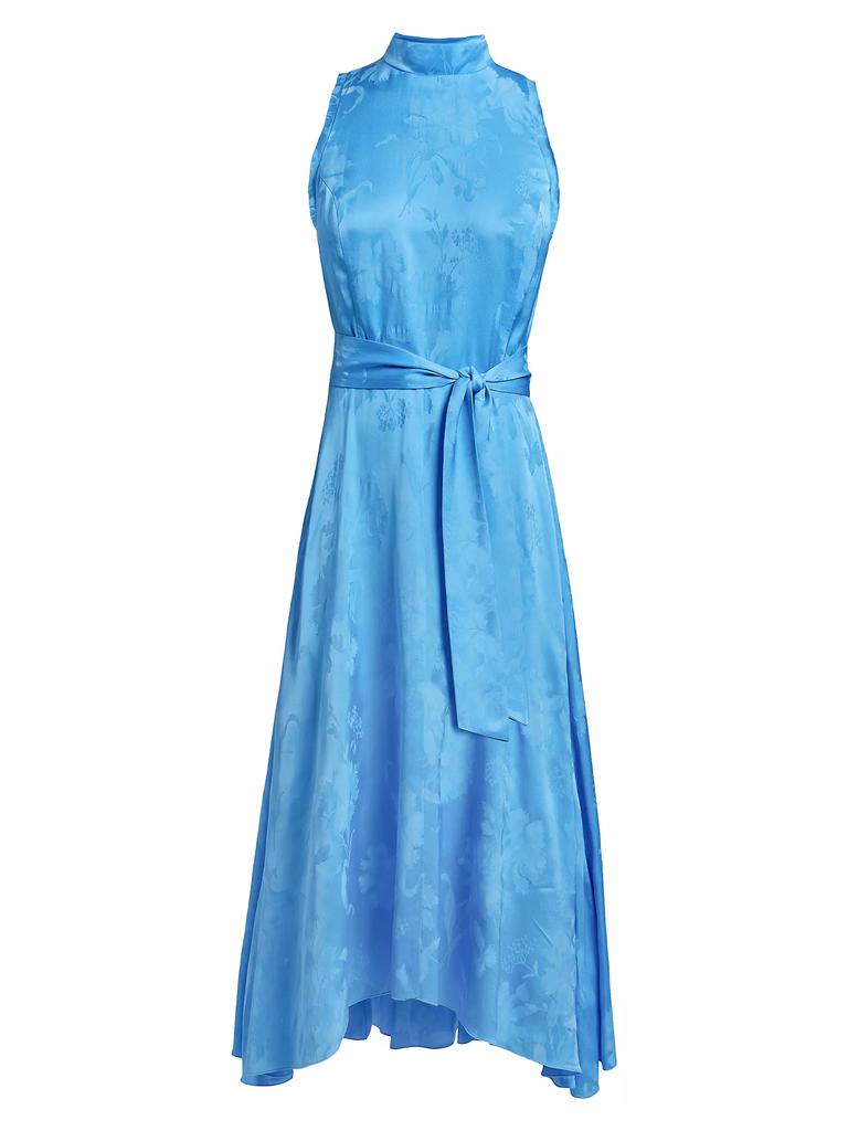 Santorelli Taylor Belted Jacquard Midi-Dress