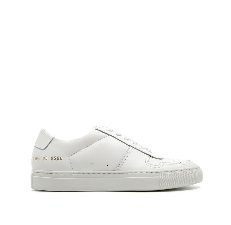 Common Projects Open Box - Common Projects Ladies White Leather BBall 90 Low-Top Sneakers