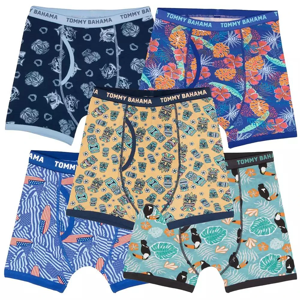 Tommy Bahama Boys 5-Pack Cotton Boxer Briefs Underwear