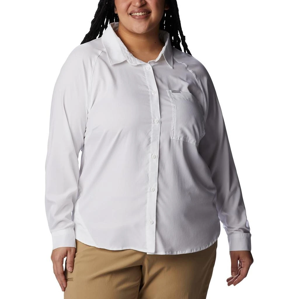 Columbia Plus Womens Collared Long Sleeve Button-Down Top 3