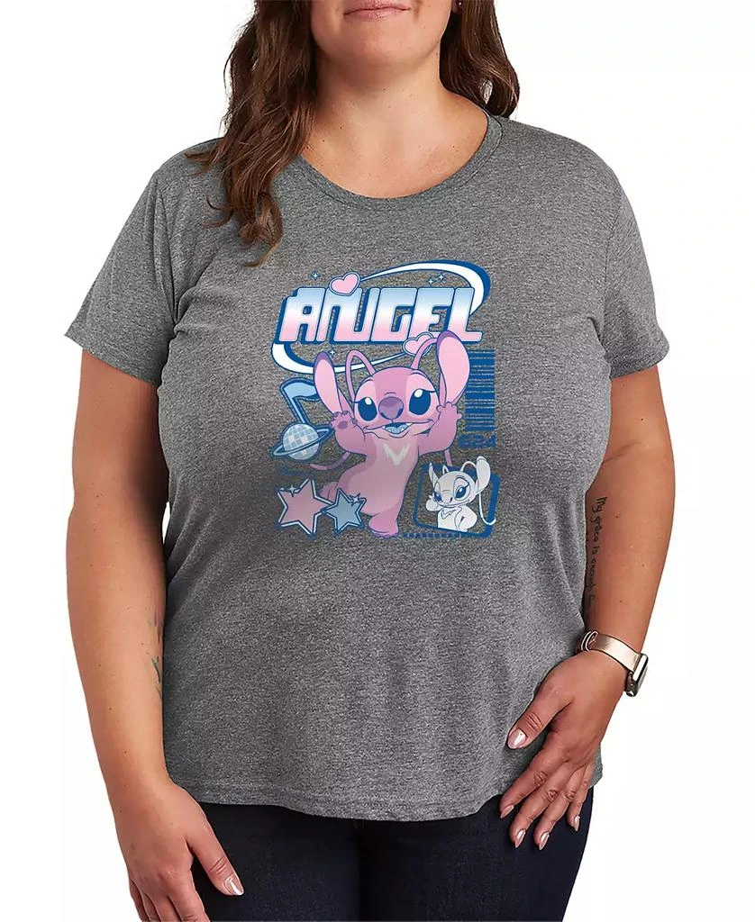 Hybrid Apparel Plus Size Lilo Stitch Angel Y2k Popstar Short-Sleeve Graphic T-Shirt