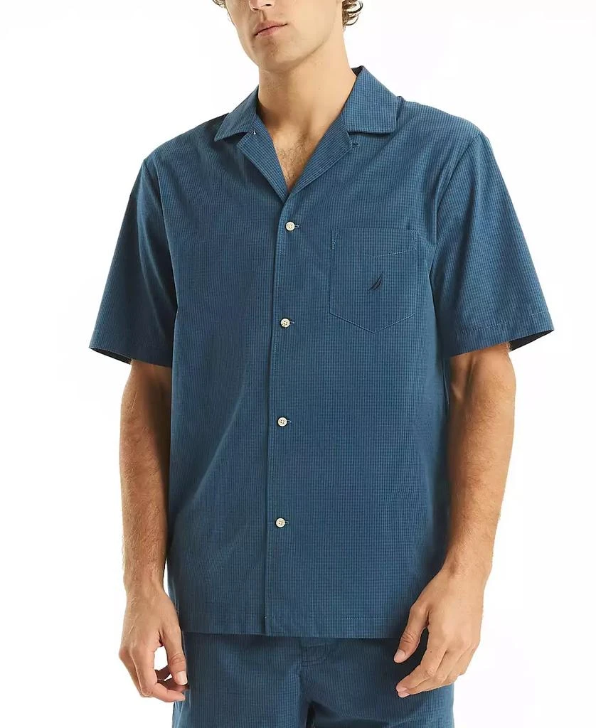 Nautica Men's Crafted Plaid Camp Sleep Pajama Shirt 1