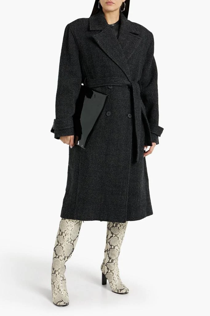 IRO Vibi double-breasted belted wool-tweed coat 2