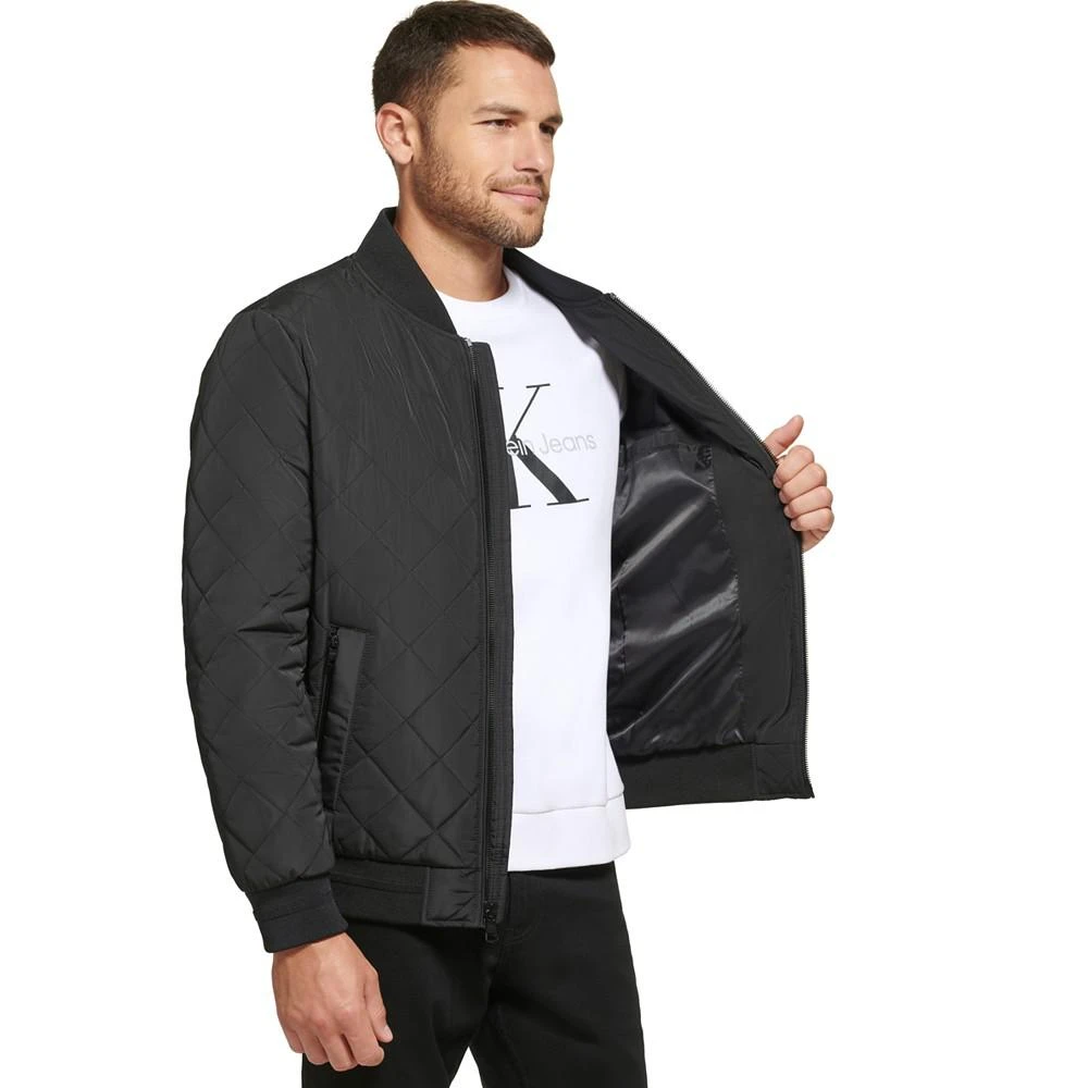 Calvin Klein Men's Quilted Baseball Jacket with Rib-Knit Trim 3