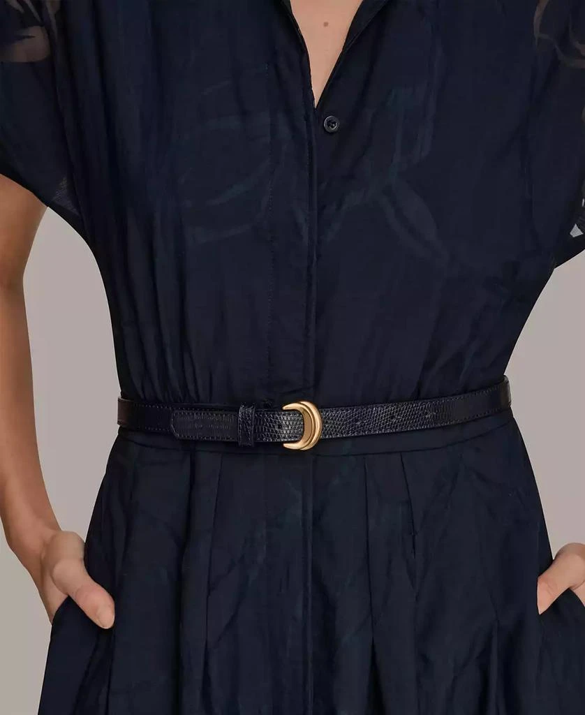 Donna Karan Women
s Floral Belted Midi Shirt Dress 4