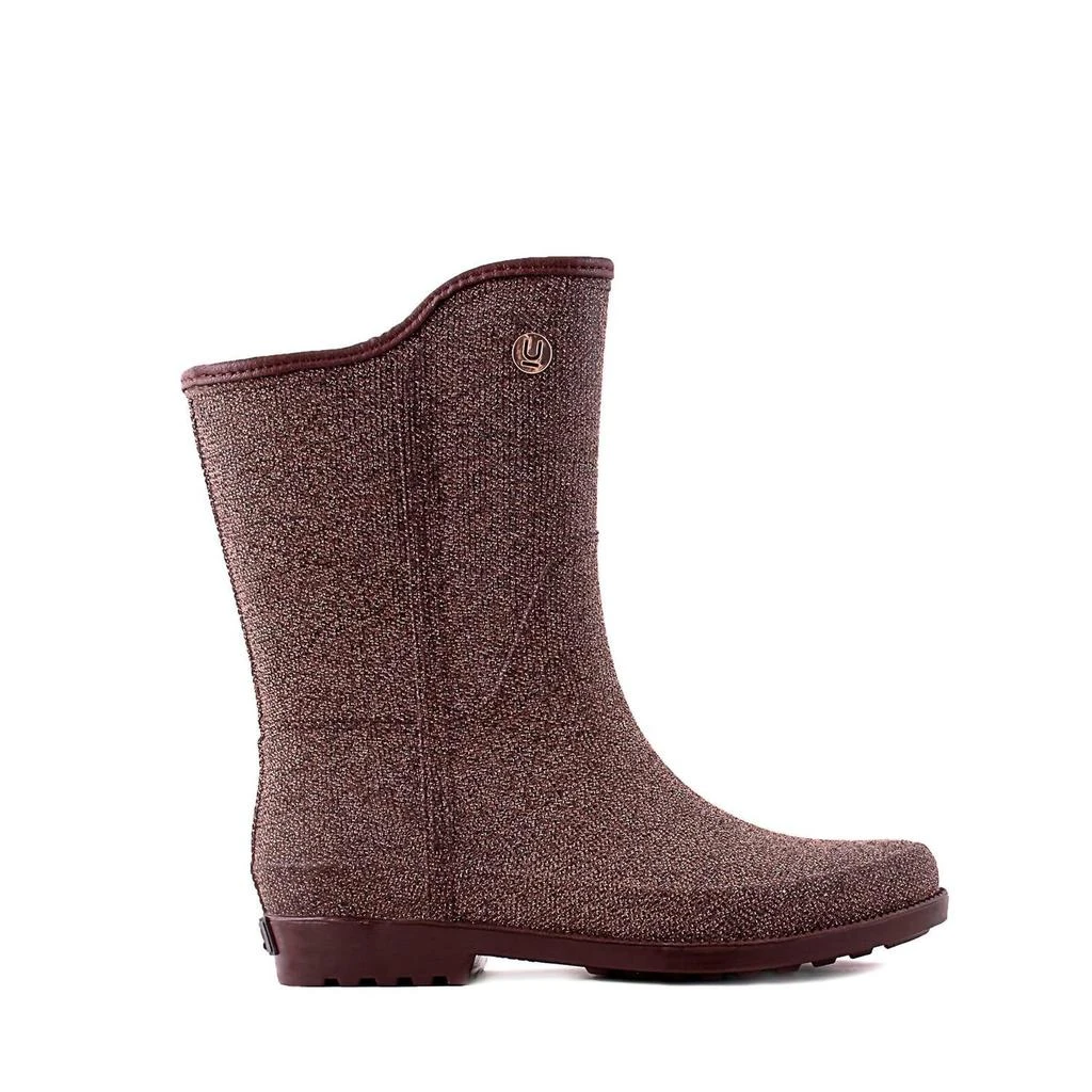 ULAN Fabric Touch Rain Boots In Brown 1