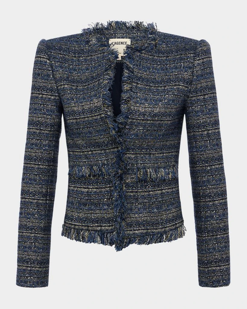 L'Agence Angelina Metallic Tweed Jacket 1