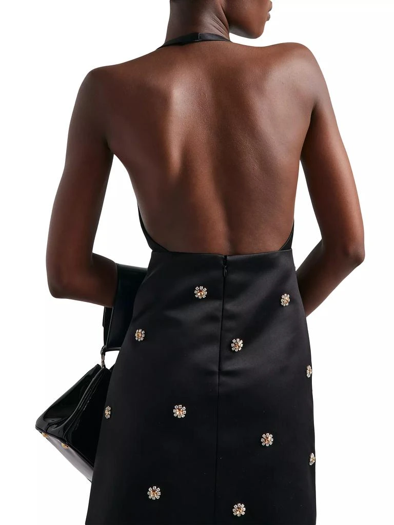 Prada Embroidered Double Satin Mini-Dress 5