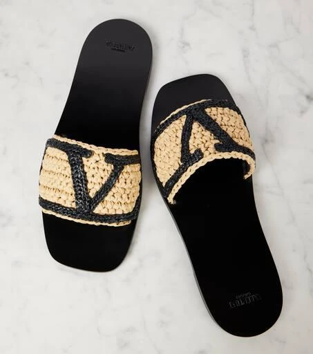 Valentino Viva Superstar embroidered crochet slides 5