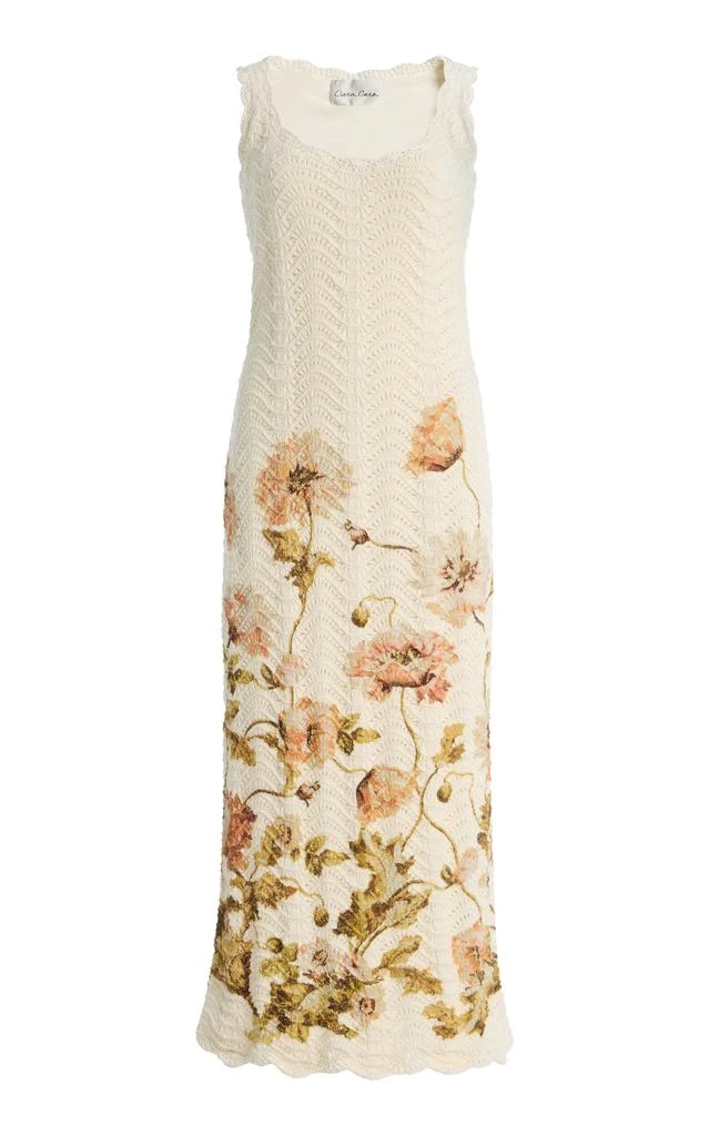 Cara Cara Cara Cara - Calypso Belted Floral Linen Bustier Midi Dress -  Multi - US 6 - Moda Operandi - Dresses & Skirts - BeyondStyle