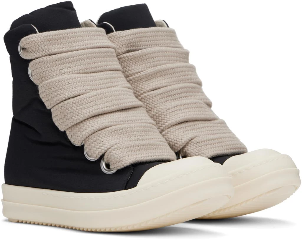Rick Owens Black & Off-White Hollywood Jumbo Lace Puffer Sneaks Sneakers 4