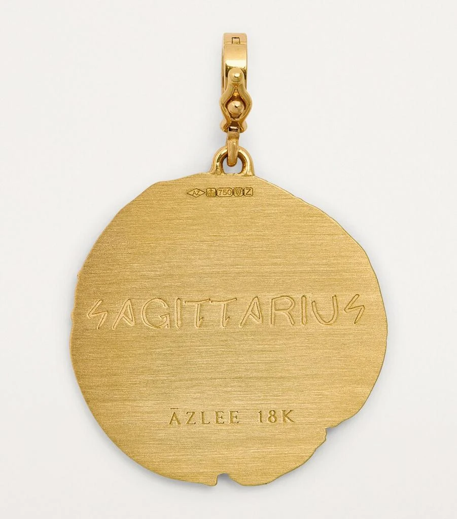 Azlee Large Yellow Gold Zodiac Sagittarius Coin Charm 3