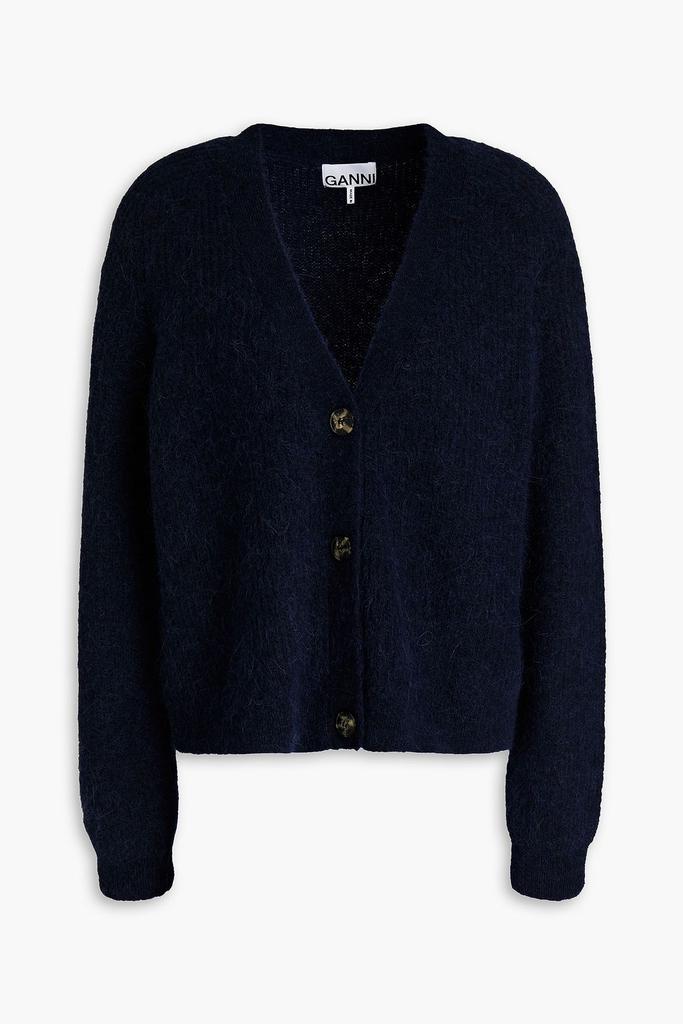 Ganni Brushed ribbed-knit cardigan