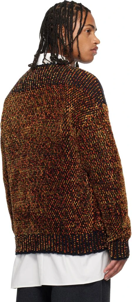 Dries Van Noten Black 
Orange Jacquard Sweater 3