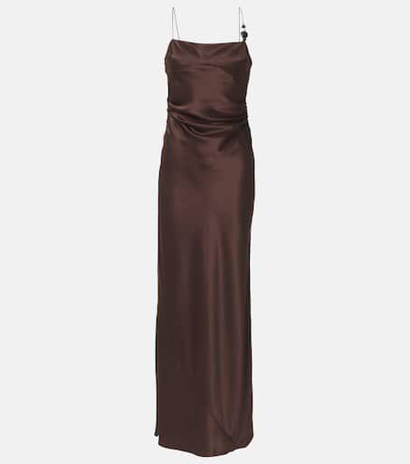 SIR. Lush beaded silk satin slip dress