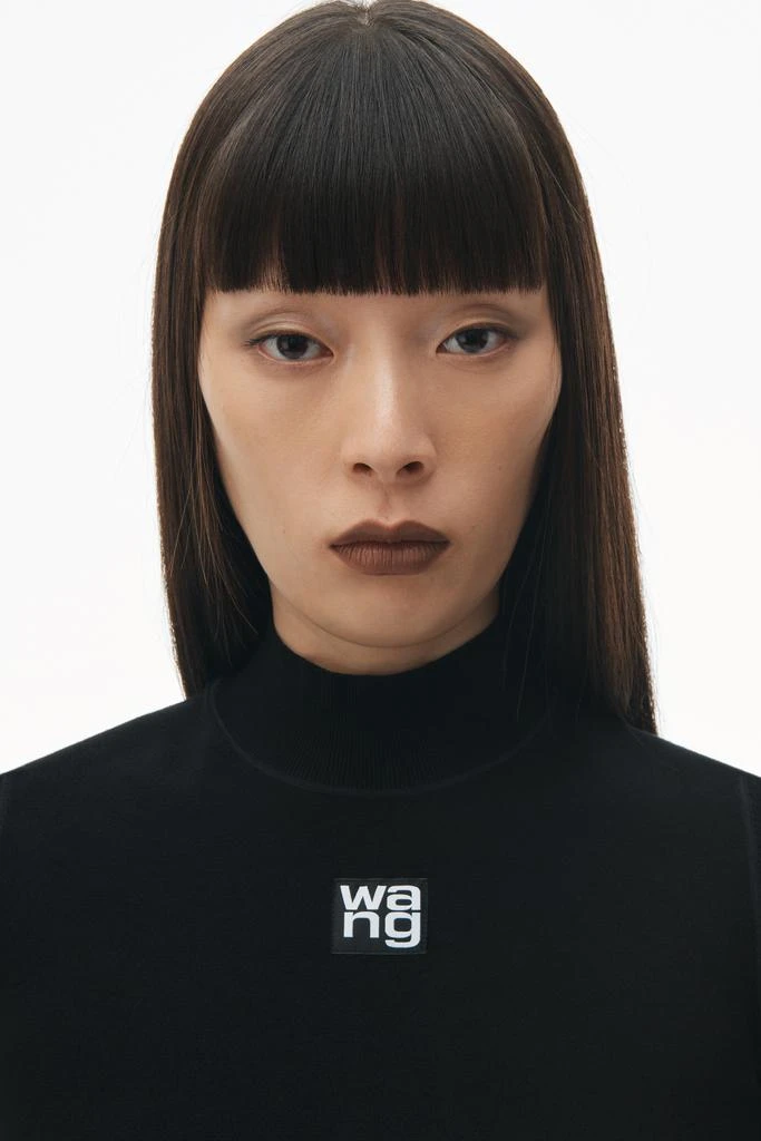 Alexander Wang LOGO PATCH MOCKNECK TOP IN BODYCON KNIT 5