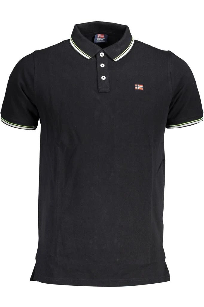 Norway 1963 Norway 1963 Elegant Short-Sleeved Black Polo with Contrasts 1