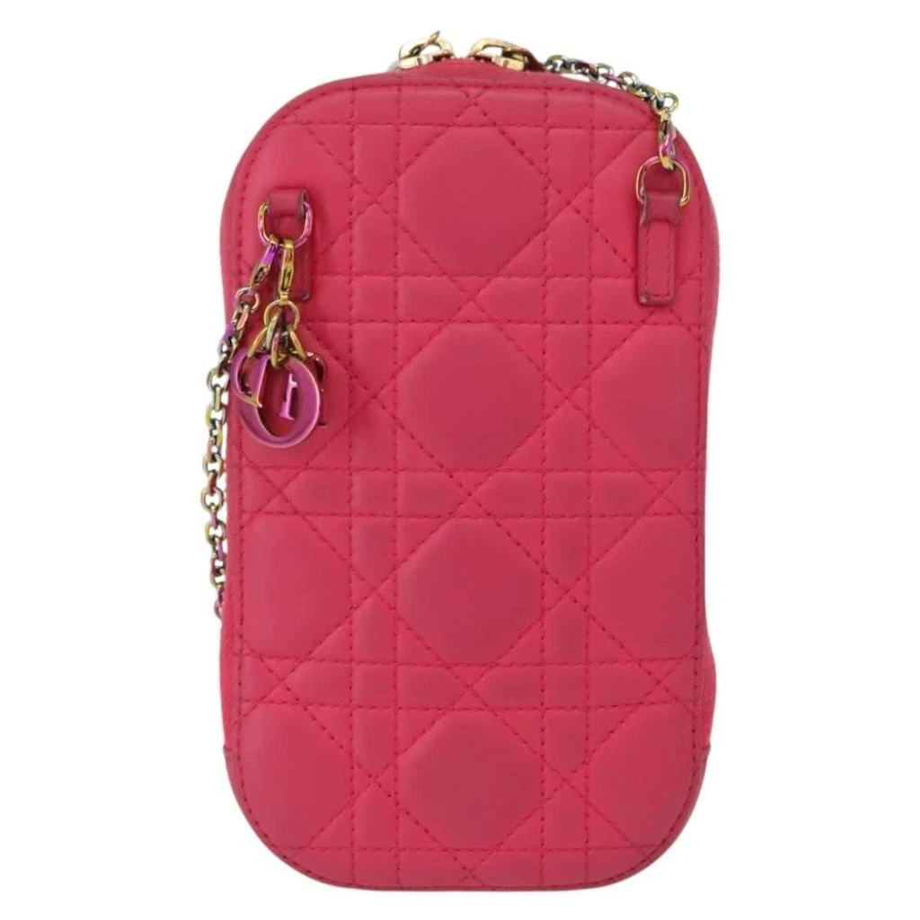 Dior Lady Dior Phone Holder On Chain Cannage Quilt Lambskin Leather Clutche 
Pouche Bag (Pre-Owned) 2