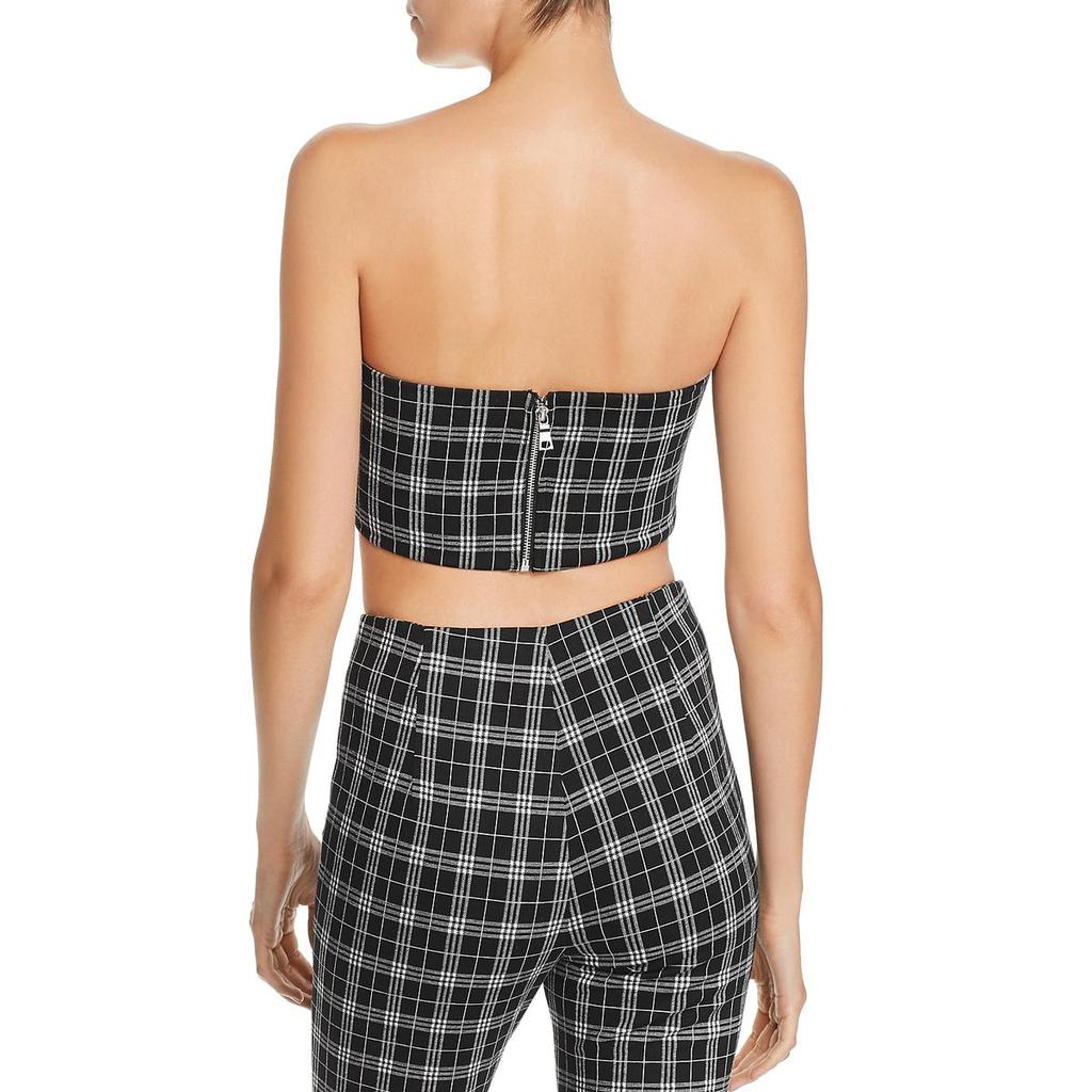 Tiger Mist Womens Tube Plaid Crop Top