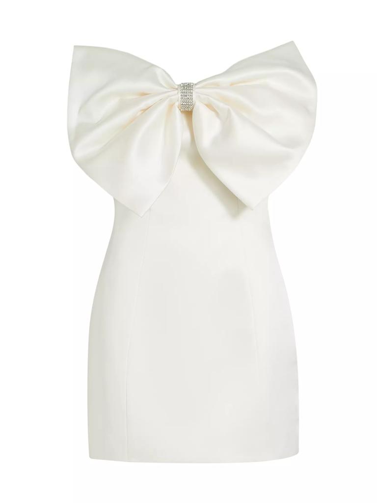 BRONX AND BANCO Evie Bow Satin Minidress
