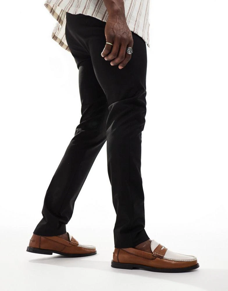 ASOS ASOS DESIGN penny loafers in tan and white leather 3