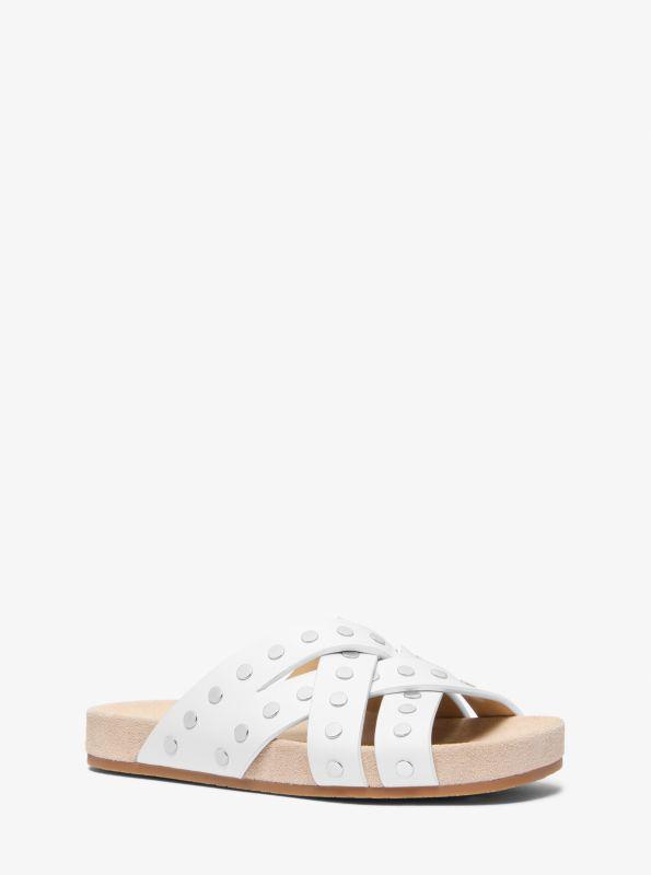 Michael Kors Irene Studded Leather Flat Sandal