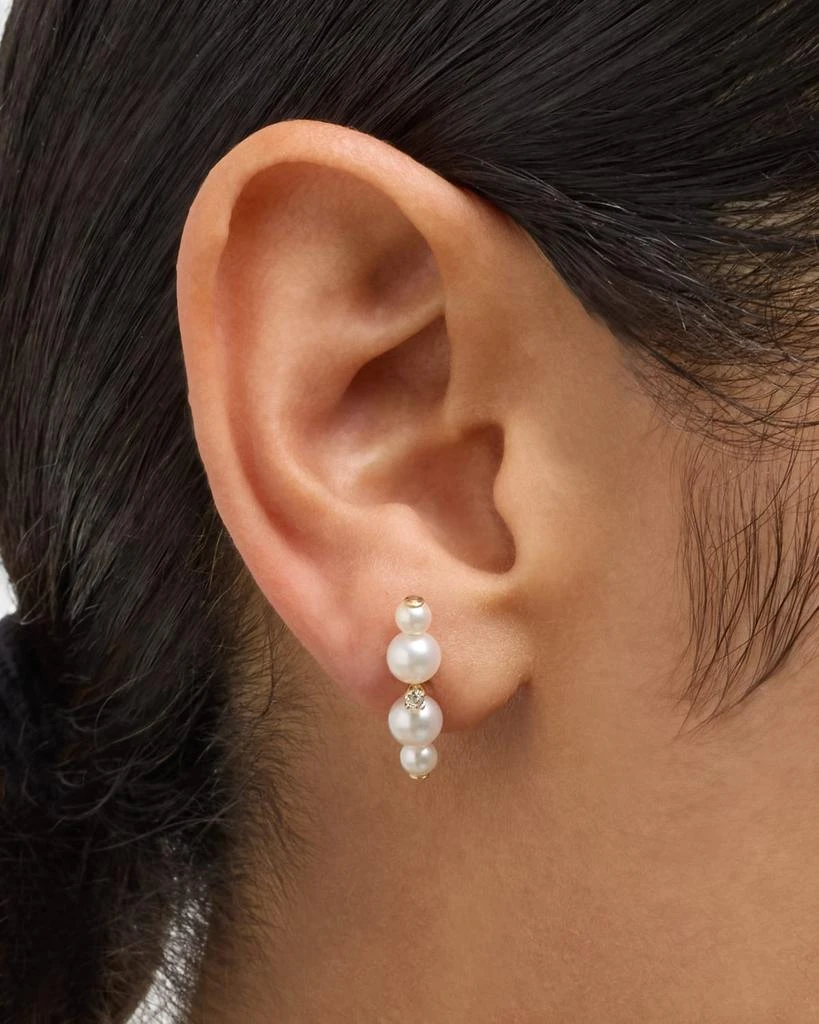 POPPY FINCH Duo Pearl & Diamond Bar Earrings 2