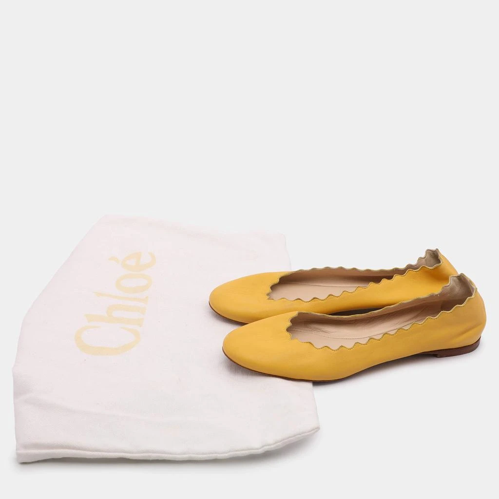 Chloé Chloe Yellow Leather Scalloped Ballet Flats Size 35 9