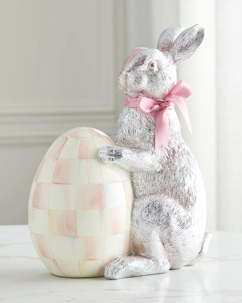 MacKenzie-Childs Rosy Check Silver Foil Bunny 1
