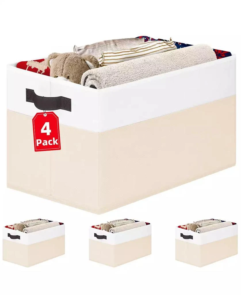 GNUADZ Fabric Collapsible Storage Baskets With Handles Gift Basket