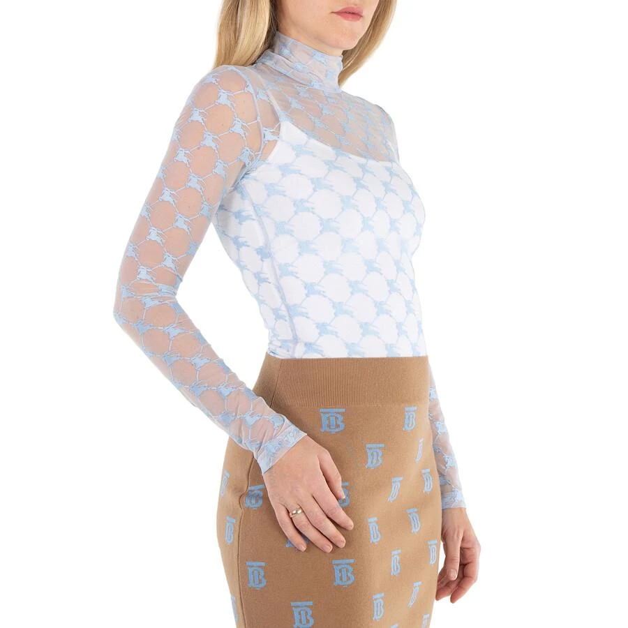 Burberry Glacier Blue Ekd Stretch Tulle Bodysuit 2