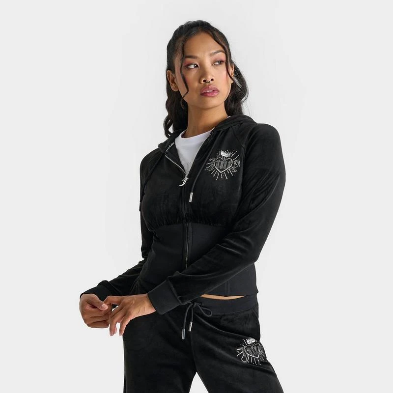 Juicy Couture Women's Juicy Couture Wing Full-Zip Hooded Corset 1