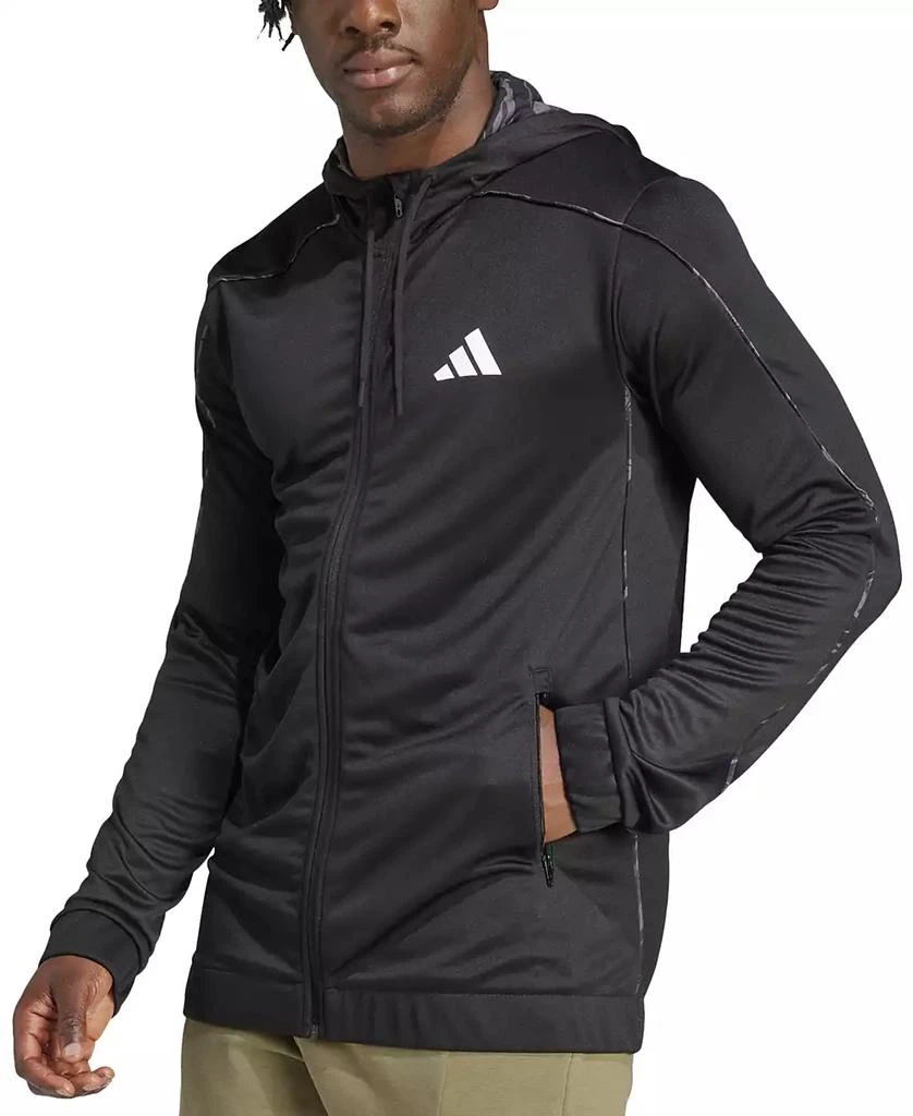 Adidas Men's Essentials Regular-Fit Camo Piped Full-Zip Hooded Track Jacket 1