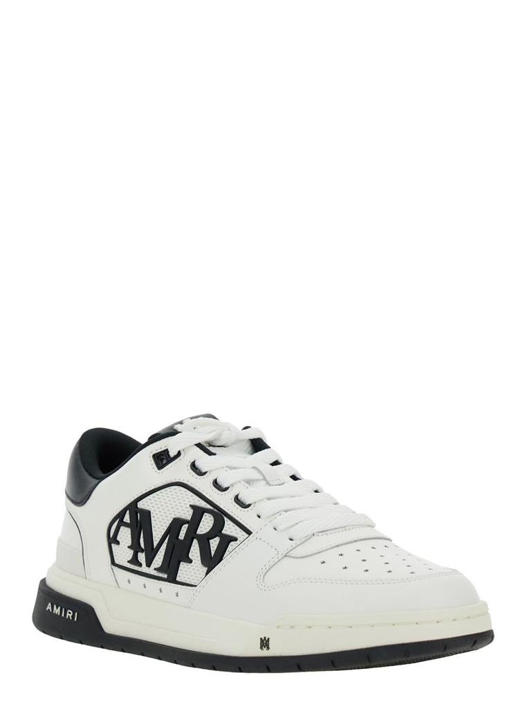 AMIRI White Low Top Sneakers With Logo Patch On The Side And Contrasting Heel With Logo Lettering In Leather Man