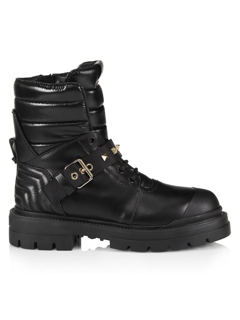 Valentino Rockstud Leather Combat Boots 1