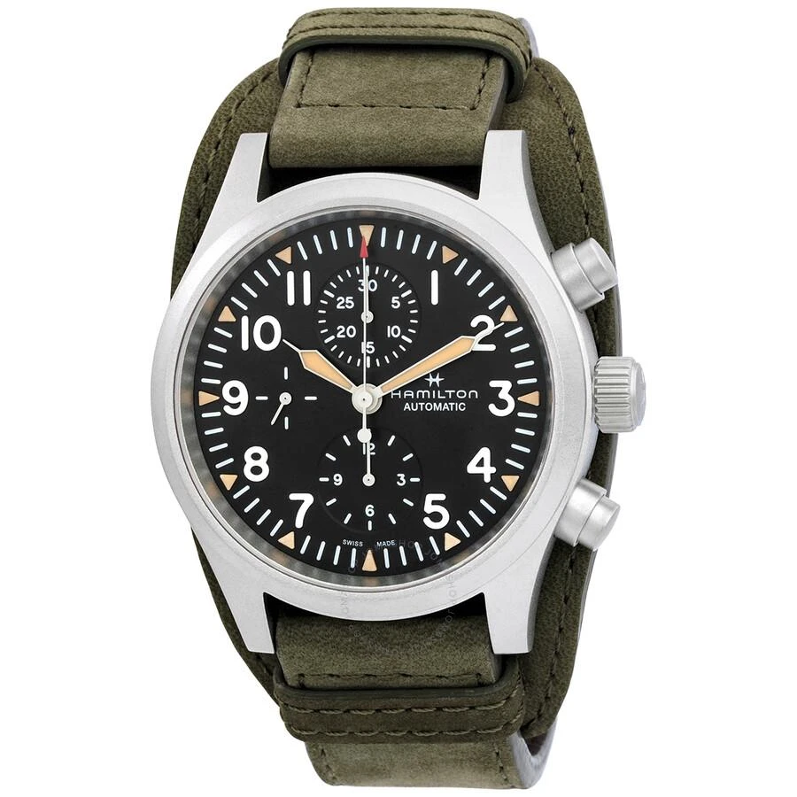 Hamilton Khaki Field Chronograph Automatic Black Dial Men's Watch H71706830 1